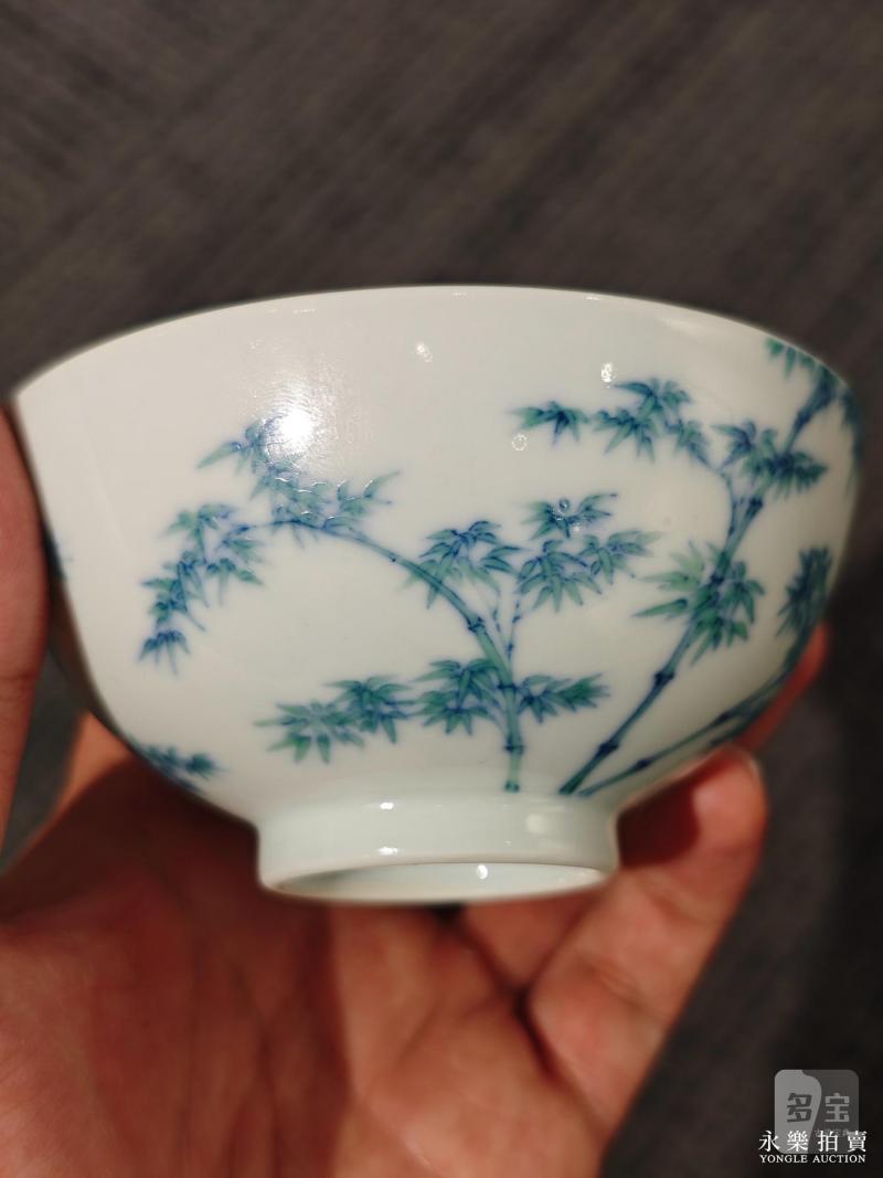 清雍正 斗彩竹叶纹茶圆 - 图11